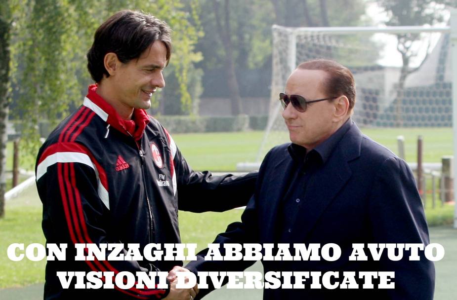 Filippo Inzaghi  l&#39;ultimo tecnico rossonero, per la stagione 2014/2015. (Archivio)